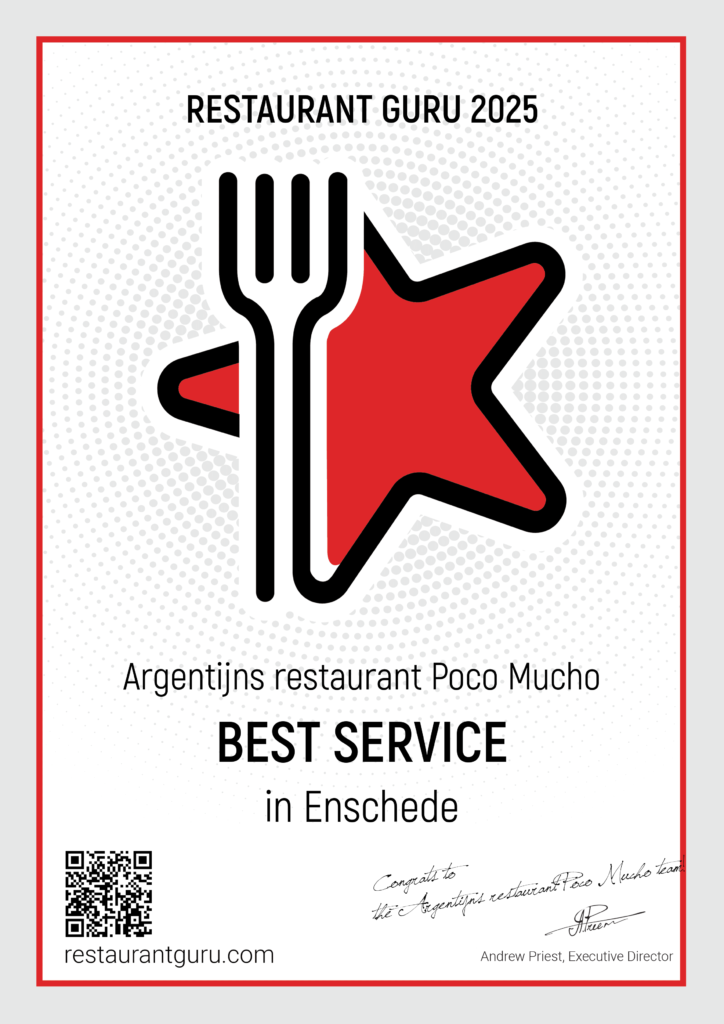 Poco Mucho — RestaurantGuru Best Service Award 2025 Enschede